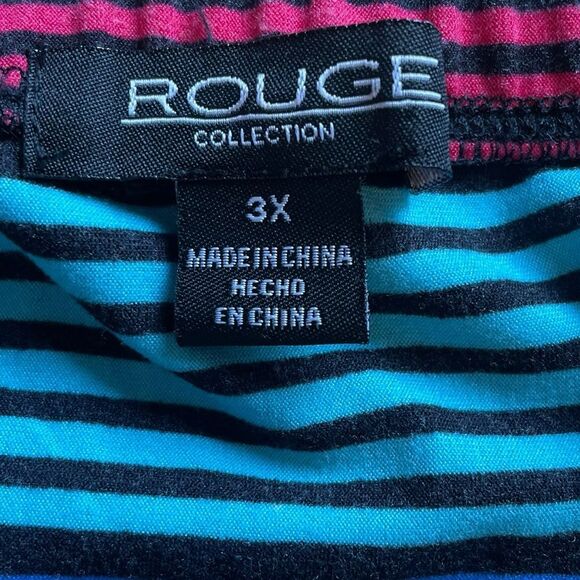 Rouge Rainbow Striped Jumpsuit Harem Style Stretch Womens Size 3X - Picture 8 of 10